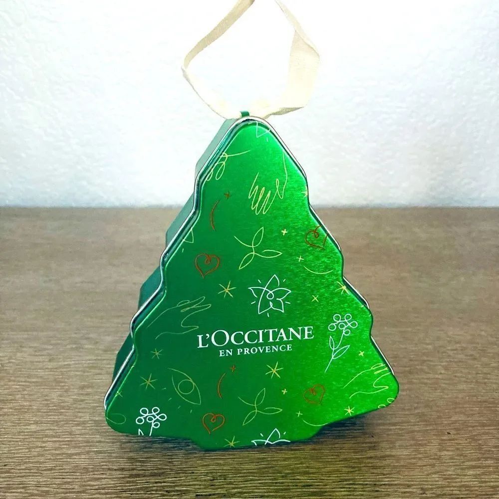 L’Occitane Metal Tin Christmas Tree Holiday Gift Box Ornament